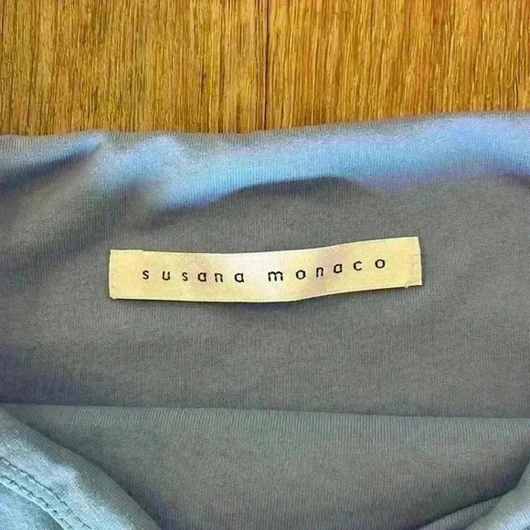 Susana Monaco Light Blue Off Shoulder Swing Short Sleeve Top Size Small EUC - Picture 7 of 10